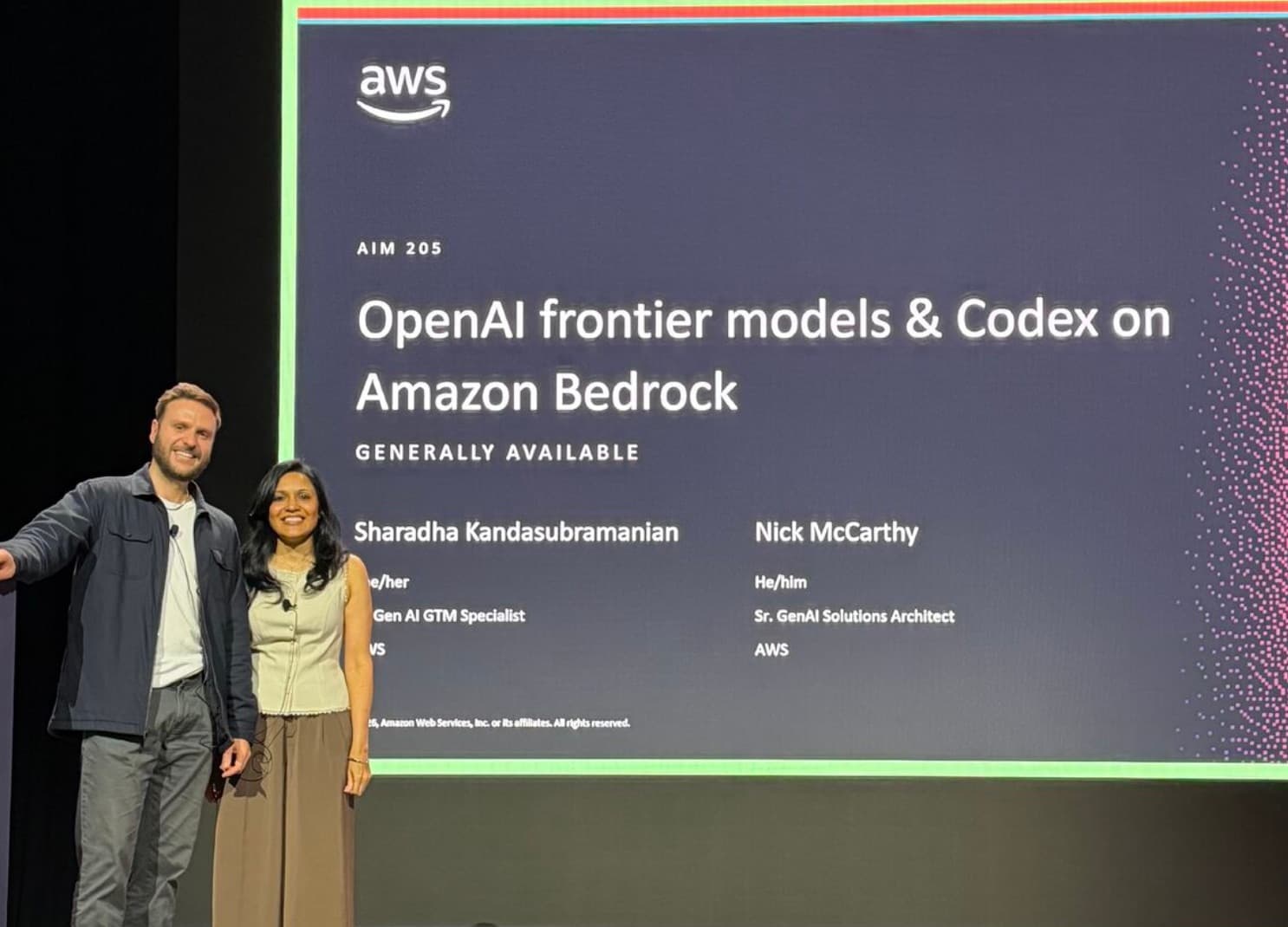 Nick McCarthy presenting at the AWS Los Angeles Summit